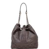 Chanel CC Drawstring Bucket Bag | Chocolate Brown