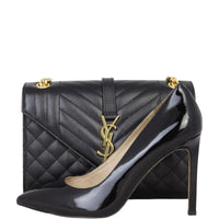 Saint Laurent Monogram Mix Matelasse Envelope Chain Bag Medium