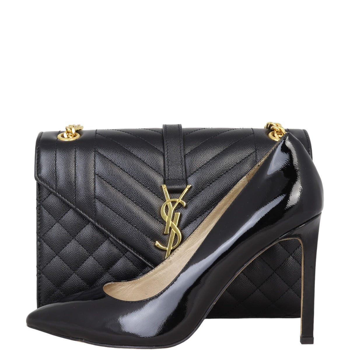 Saint Laurent Monogram Mix Matelasse Envelope Chain Bag Medium