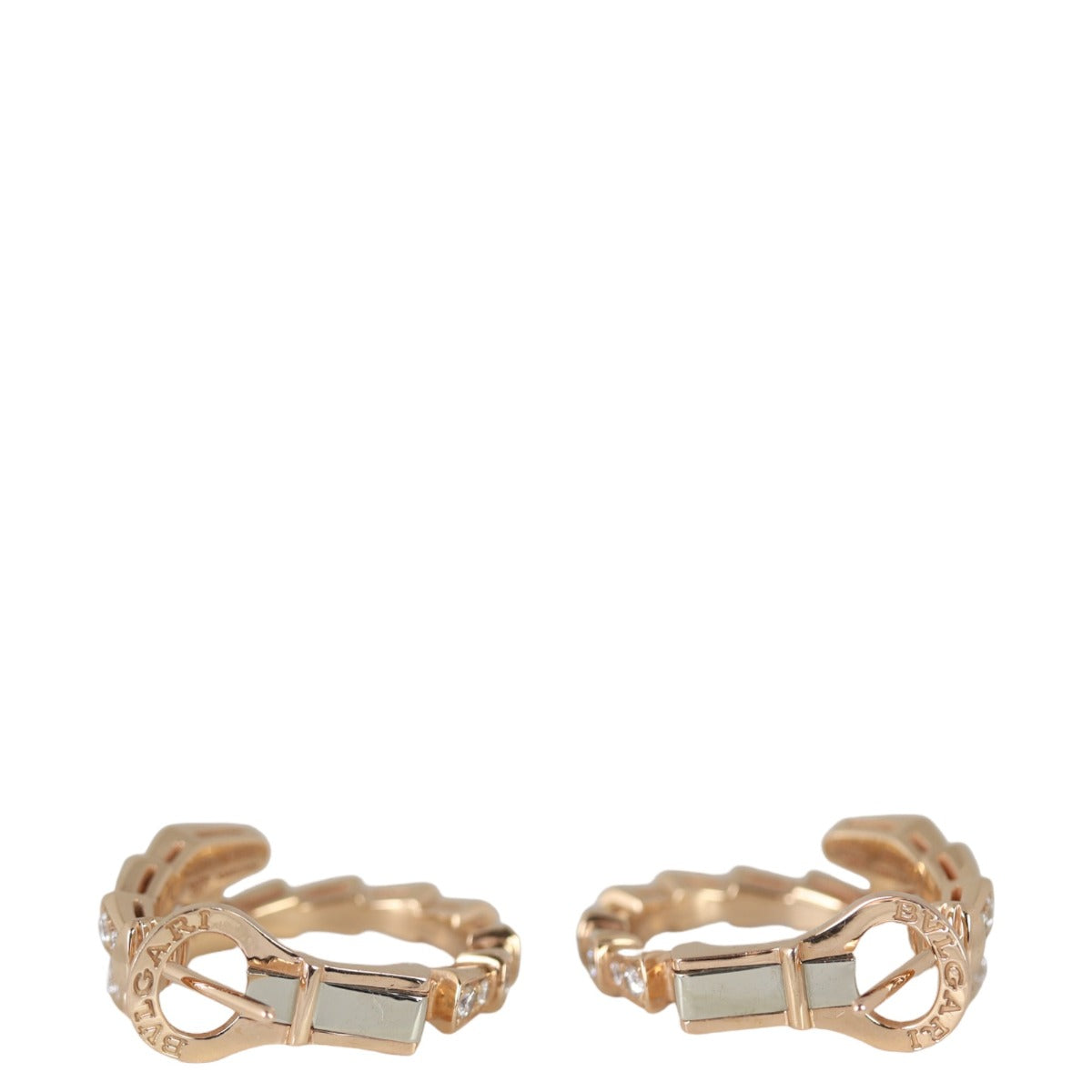 Bvlgari Serpenti Viper Diamond 18k Rose Gold Earrings