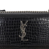 Saint Laurent Sunset Medium Croc-Embossed