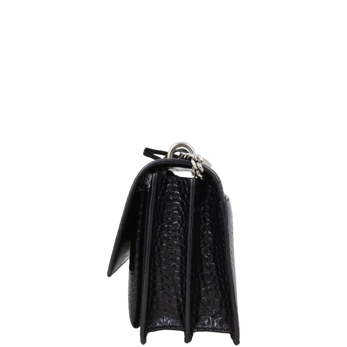 Saint Laurent Sunset Medium Croc-Embossed