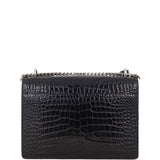Saint Laurent Sunset Medium Croc-Embossed