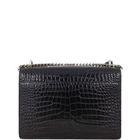 Saint Laurent Sunset Medium Croc-Embossed