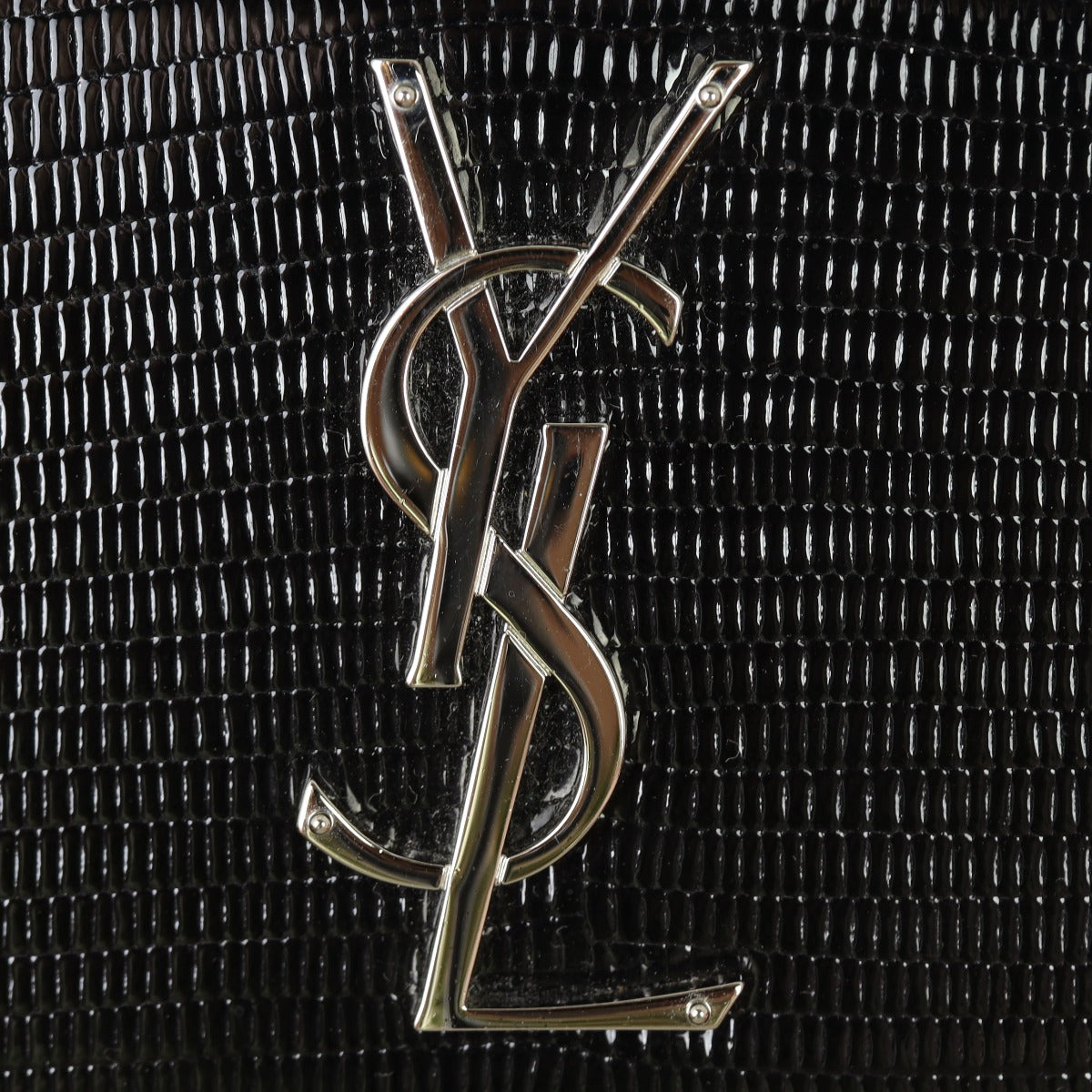 Saint Laurent Sunset Chain Wallet Lizard Embossed Hardware