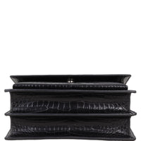 Saint Laurent Sunset Medium Croc-Embossed