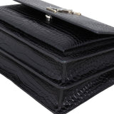 Saint Laurent Sunset Medium Croc-Embossed