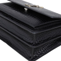 Saint Laurent Sunset Medium Croc-Embossed