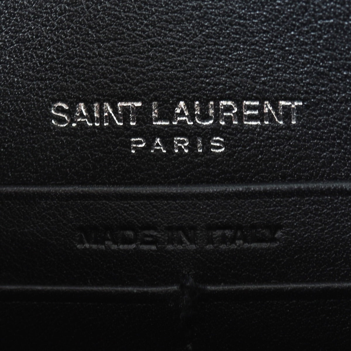 Saint Laurent Sunset Chain Wallet Lizard Embossed Interior Stamp