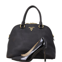 Prada Vitello Daino Dome Zip Tote