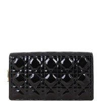 Dior Lady Dior Patent Cannage Pouch