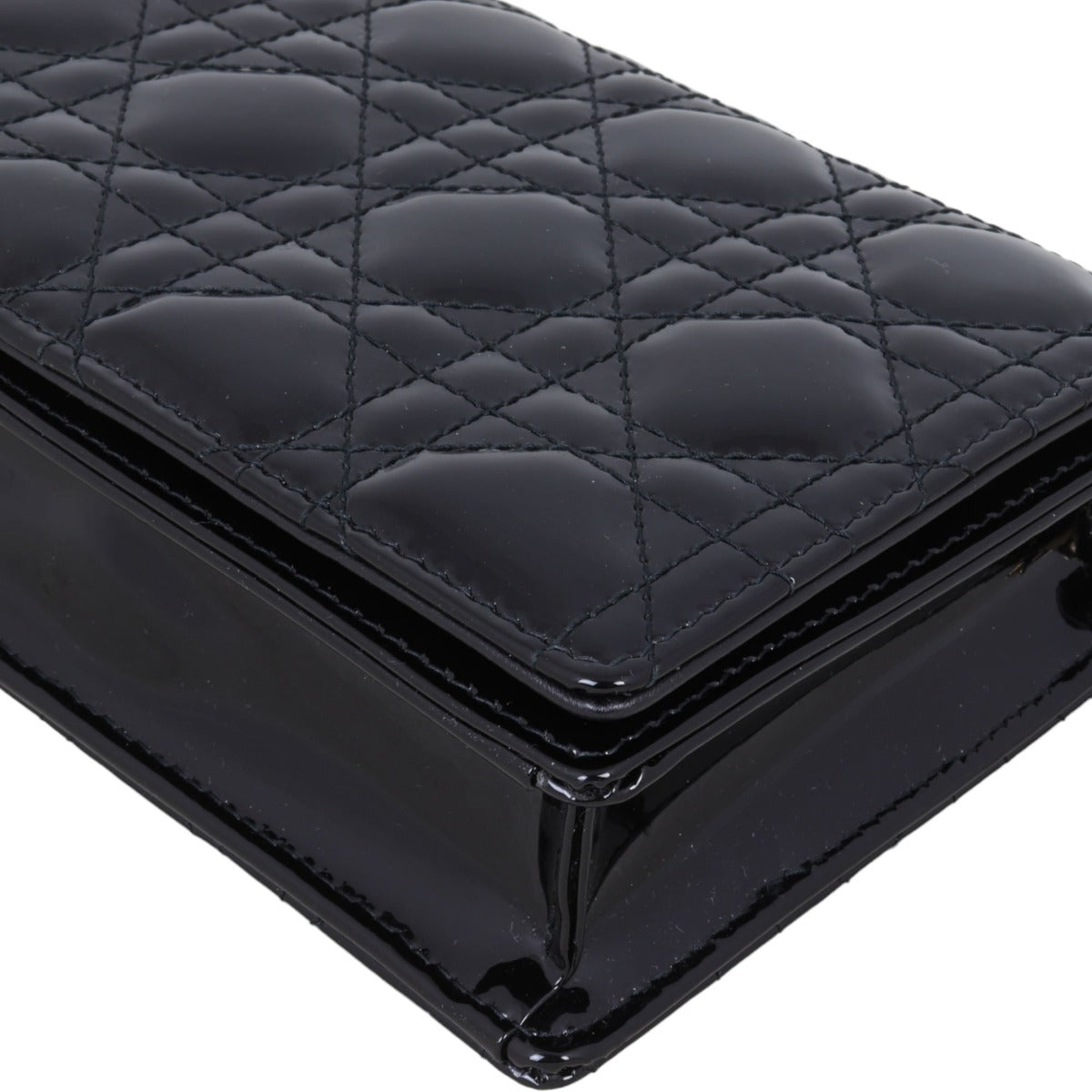 Dior Lady Dior Patent Cannage Pouch