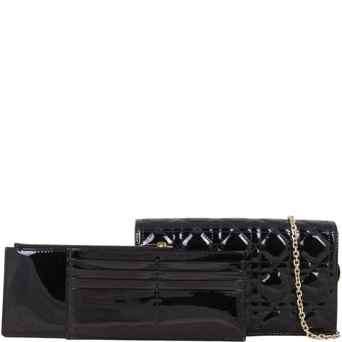 Dior Lady Dior Patent Cannage Pouch