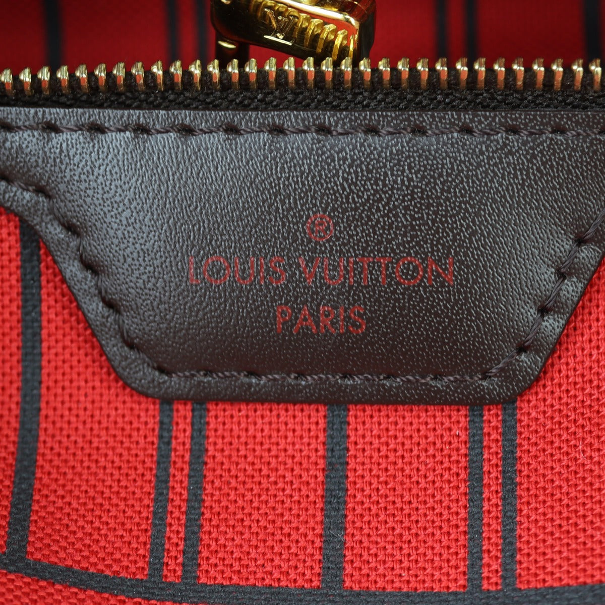 Louis Vuitton Neverfull MM Damier Ebene Interior Stamp