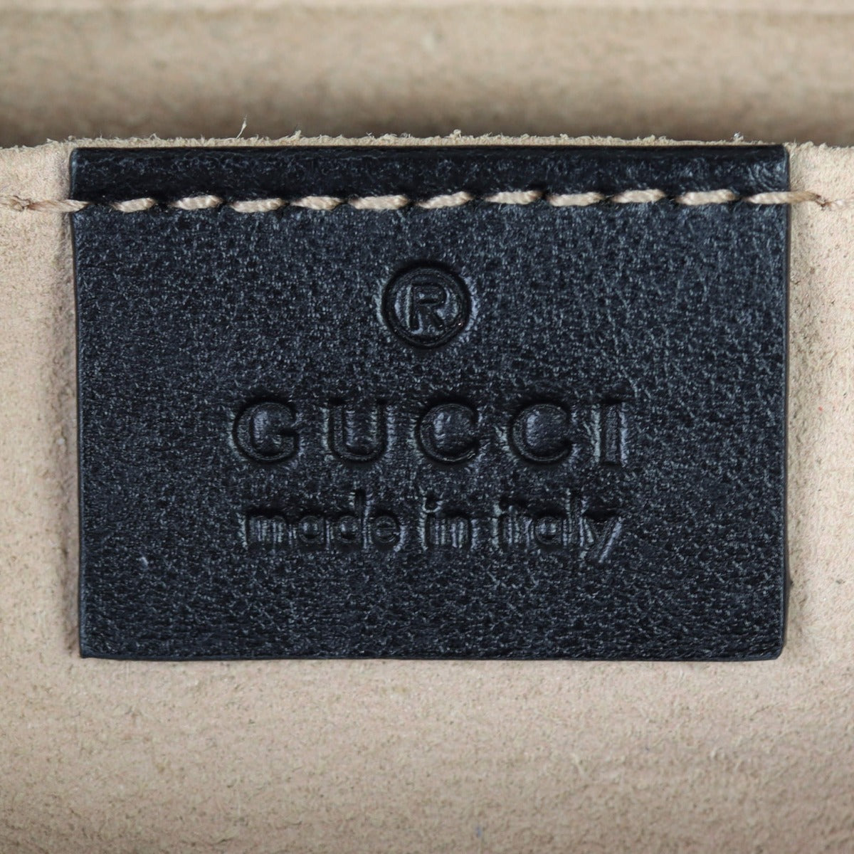 Gucci GG Marmont Mini Camera Bag Interior Stamp