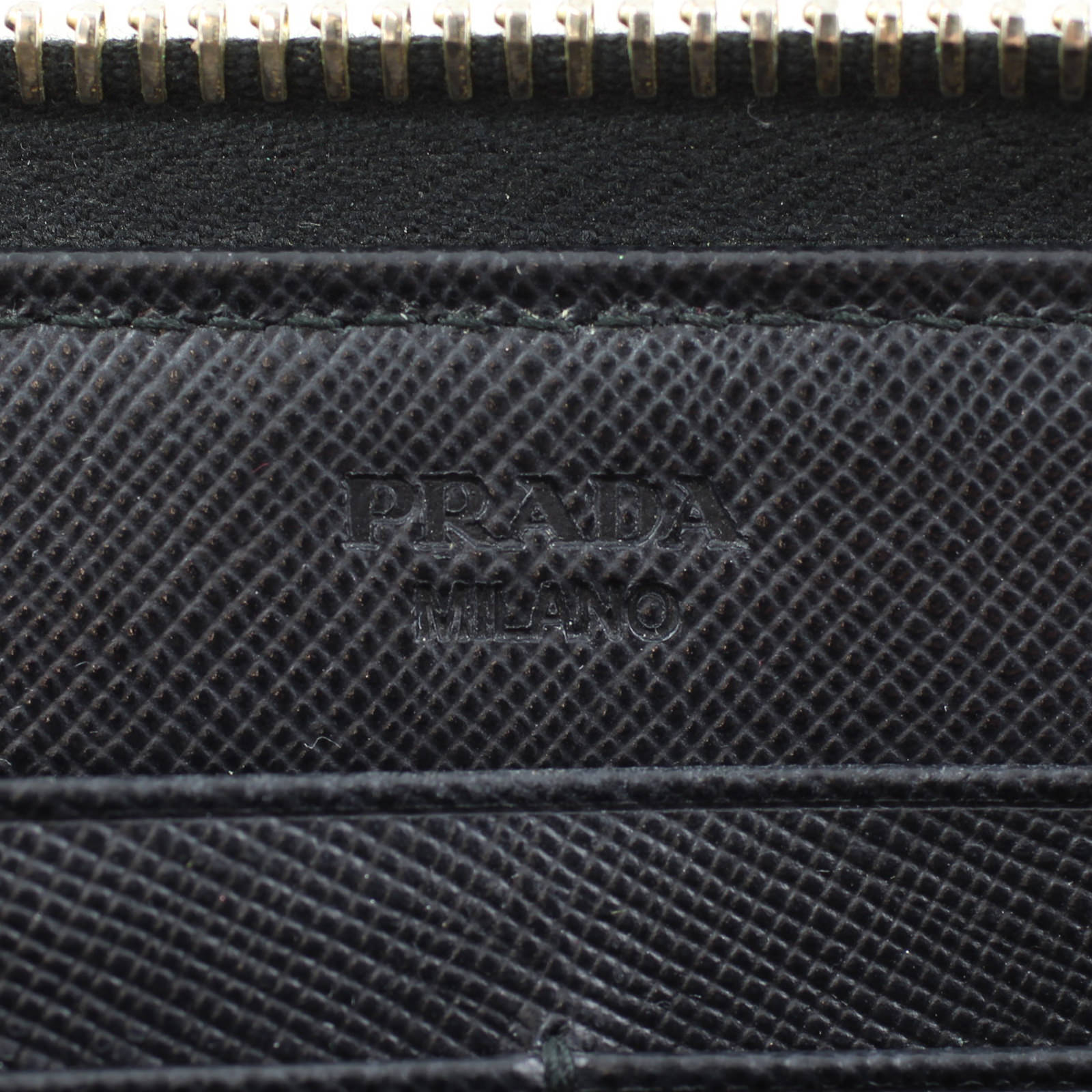 Prada Saffiano Zippy Wallet Stamp