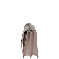 Saint Laurent Sunset Medium Croc-Embossed