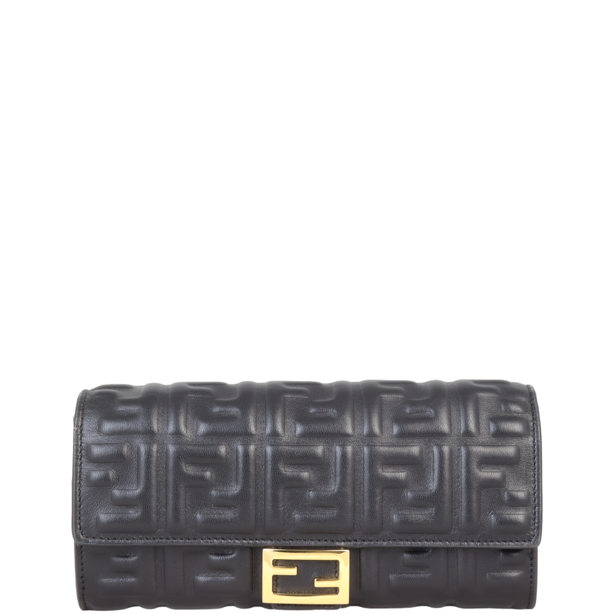Fendi Baguette FF Embossed Wallet on Chain