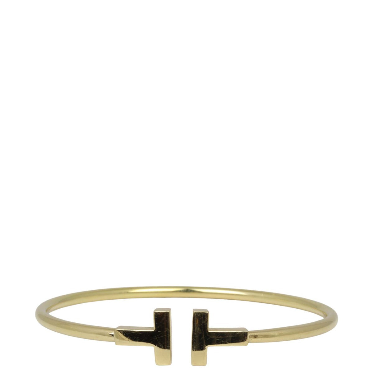 Tiffany & Co T Wire Bracelet 18k Yellow Gold Bracelet