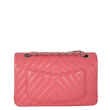 Chanel Classic Double Flap Small Chevron Lambskin| Salmon Pink