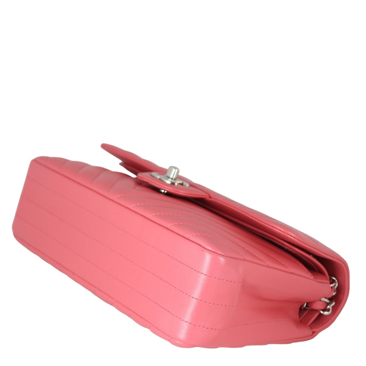 Chanel Classic Double Flap Small Chevron Lambskin| Salmon Pink