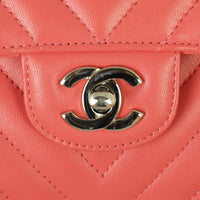Chanel Classic Double Flap Small Chevron Lambskin| Salmon Pink