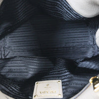 Prada Vitello Daino Logo Embossed Shoulder Bag
