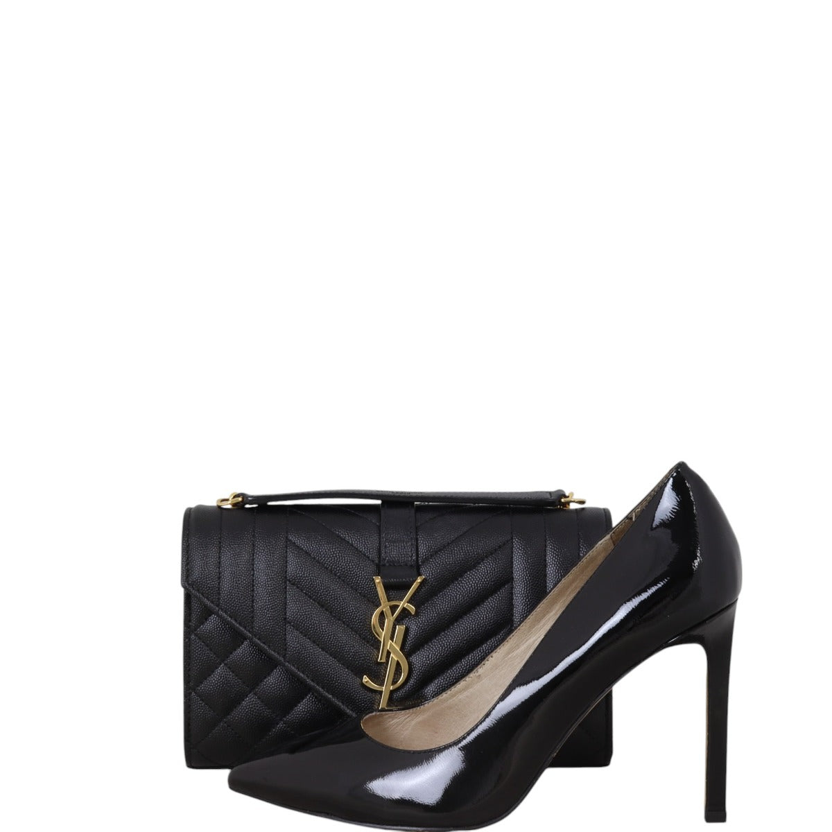 Saint Laurent Monogram Mix Matelasse Envelope Chain Bag Small