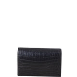 Saint Laurent Kate Tassel Chain Wallet Croc-Embossed