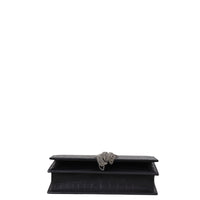 Saint Laurent Kate Tassel Chain Wallet Croc-Embossed