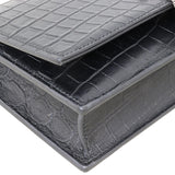 Saint Laurent Kate Tassel Chain Wallet Croc-Embossed