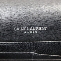 Saint Laurent Kate Tassel Chain Wallet Croc-Embossed