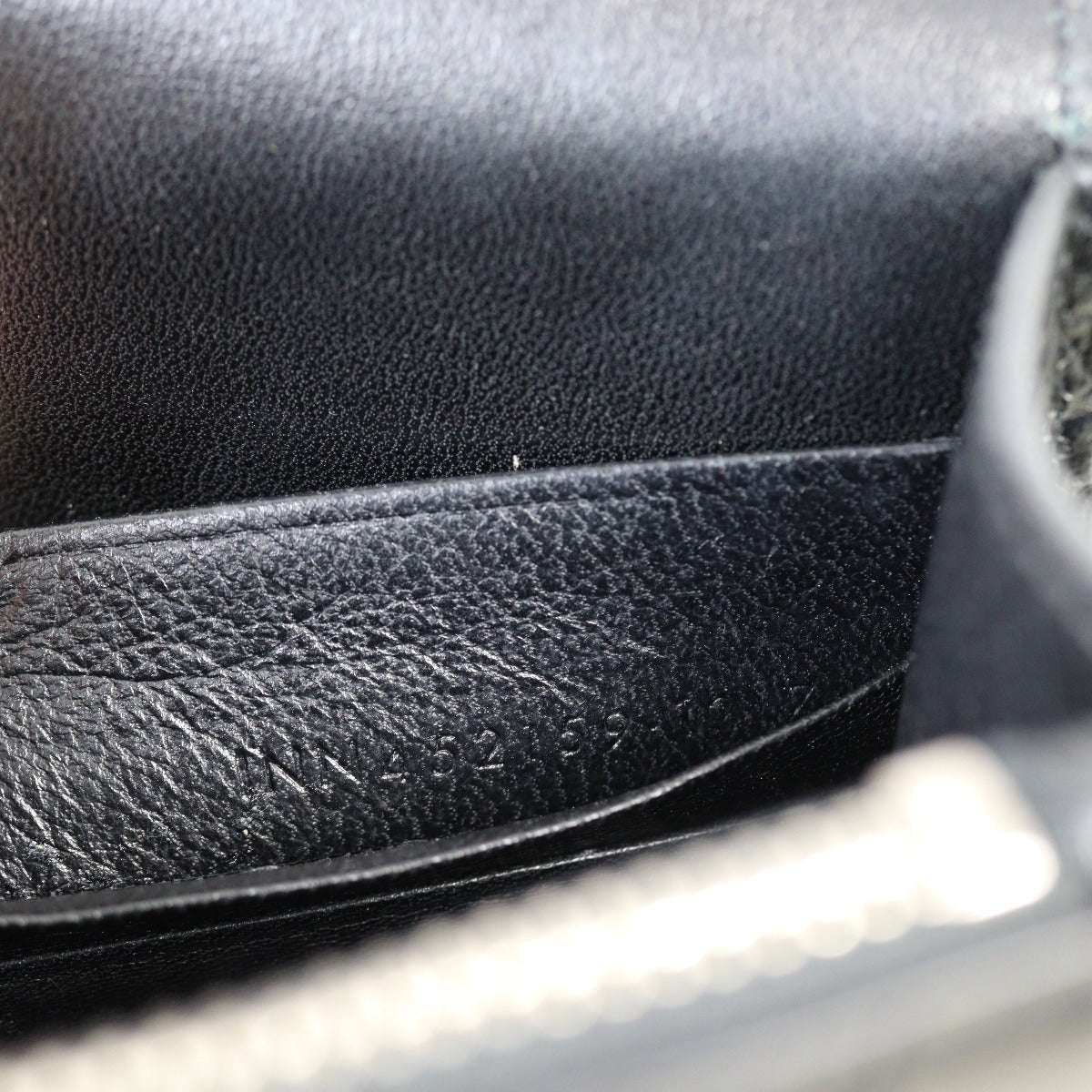 Saint Laurent Kate Tassel Chain Wallet Croc-Embossed