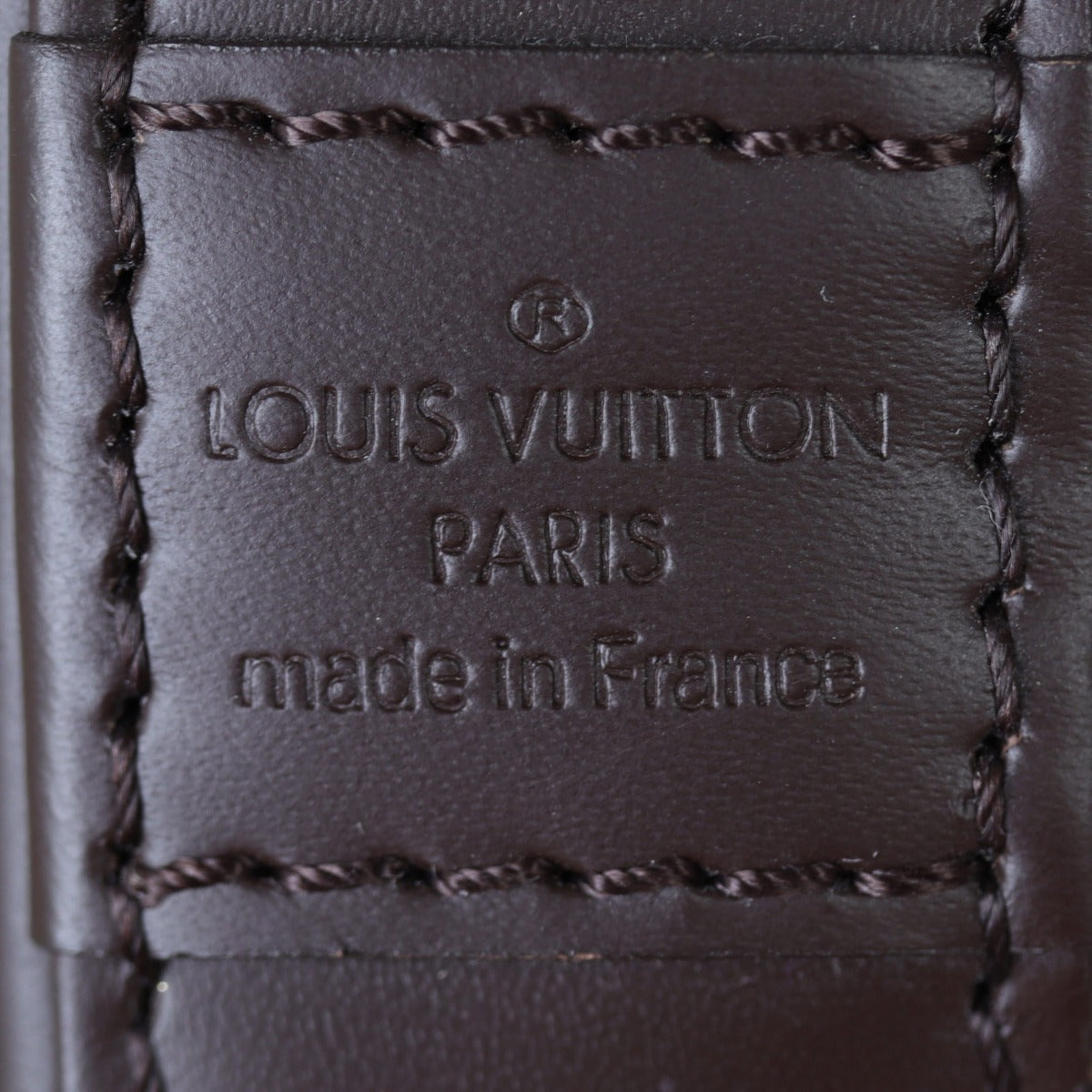 Louis Vuitton Alma BB Damier Ebene Interior Stamp