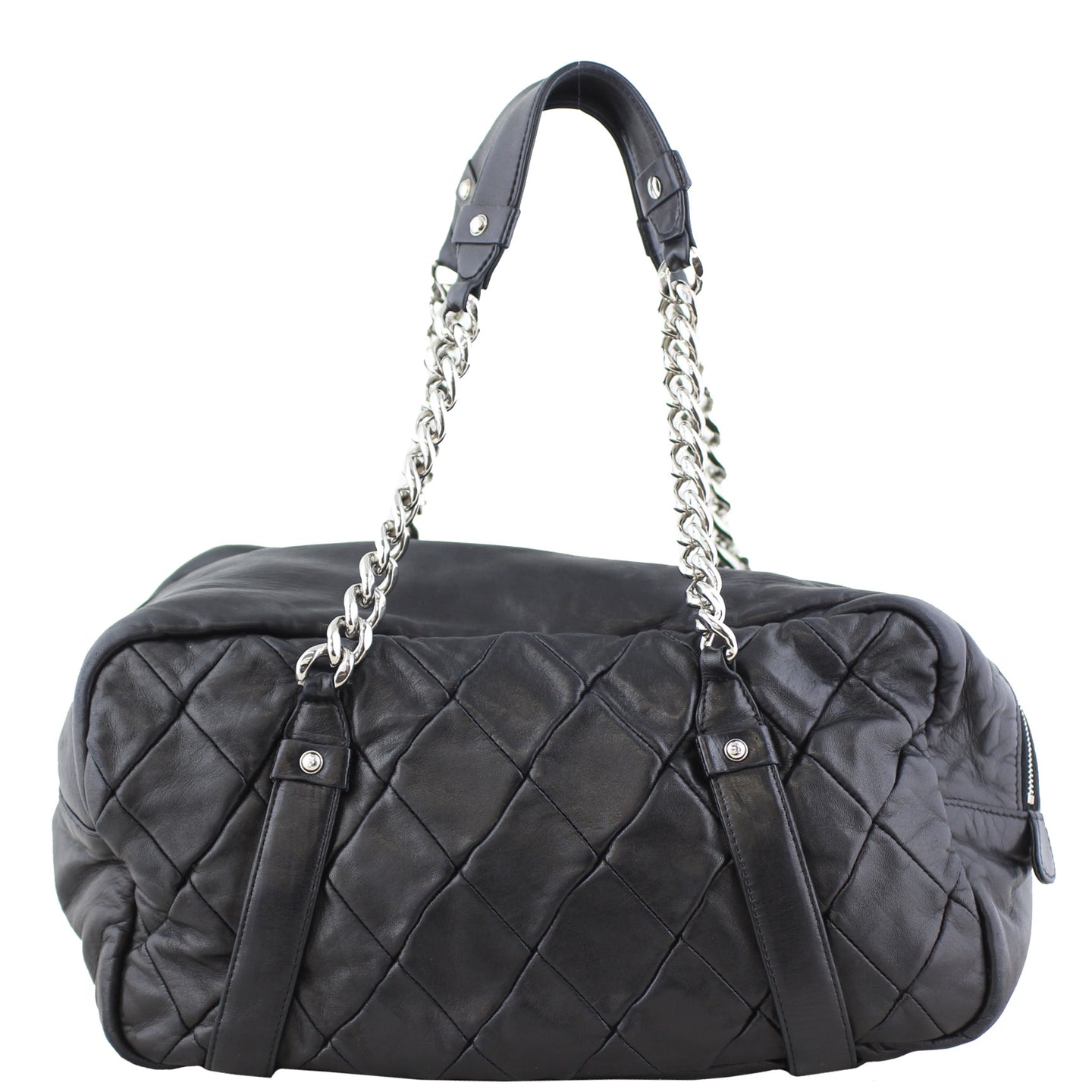 Chanel Diagonal Zip Bowler Bag front
