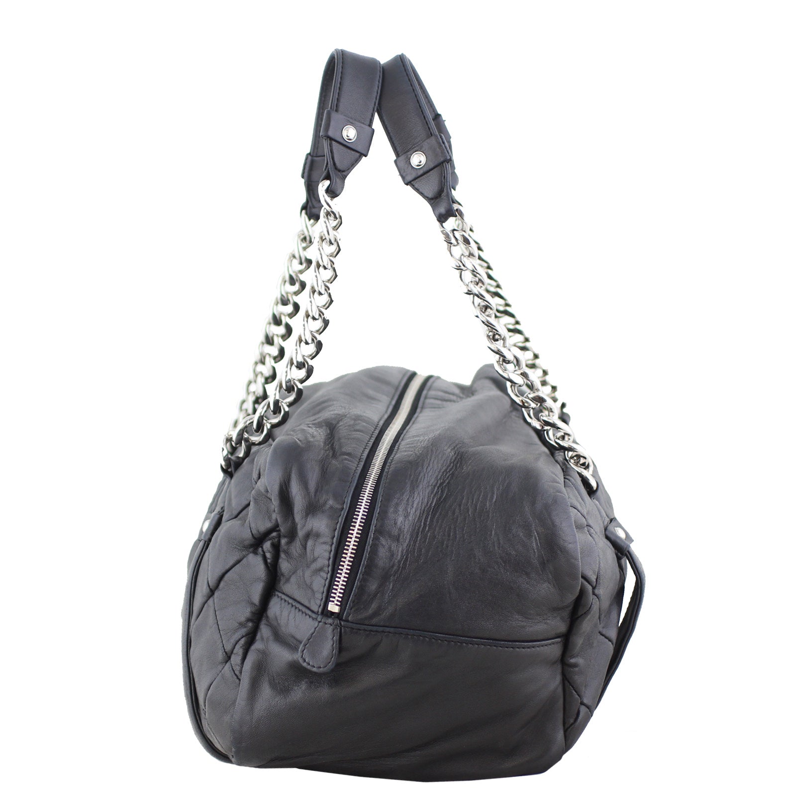 Chanel Diagonal Zip Bowler Bag side2