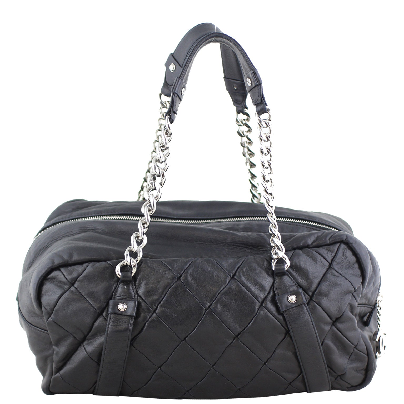Chanel Diagonal Zip Bowler Bag back