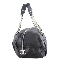 Chanel Diagonal Zip Bowler Bag side