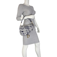 Dior Saddle Bag Toile de Jouy Embroidered