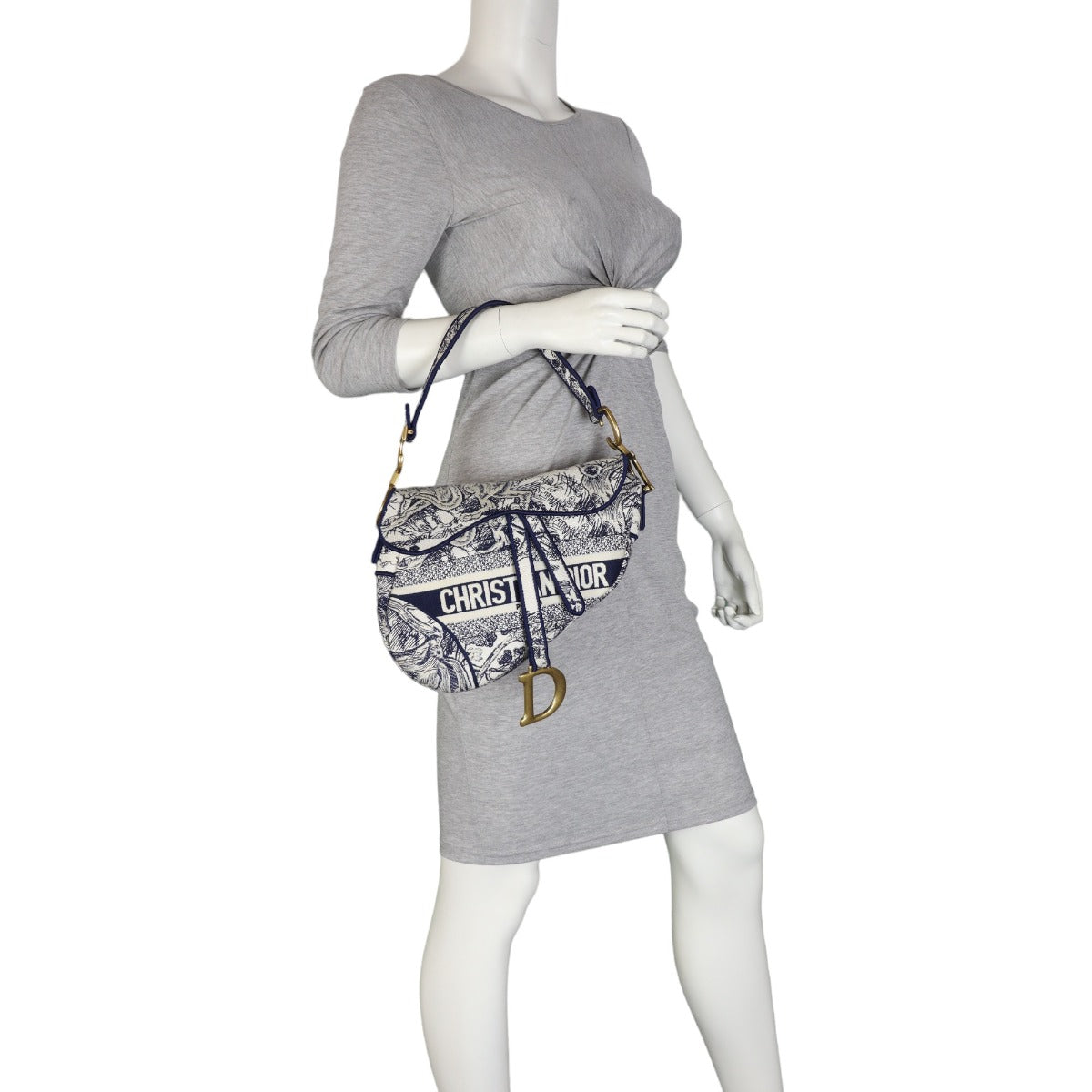 Dior Saddle Bag Toile de Jouy Embroidered