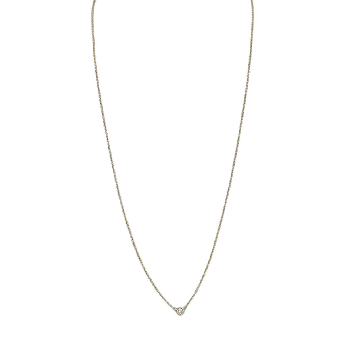 Tiffany & Co Diamonds by the Yard Single Diamond 18k Yellow Gold Pendant