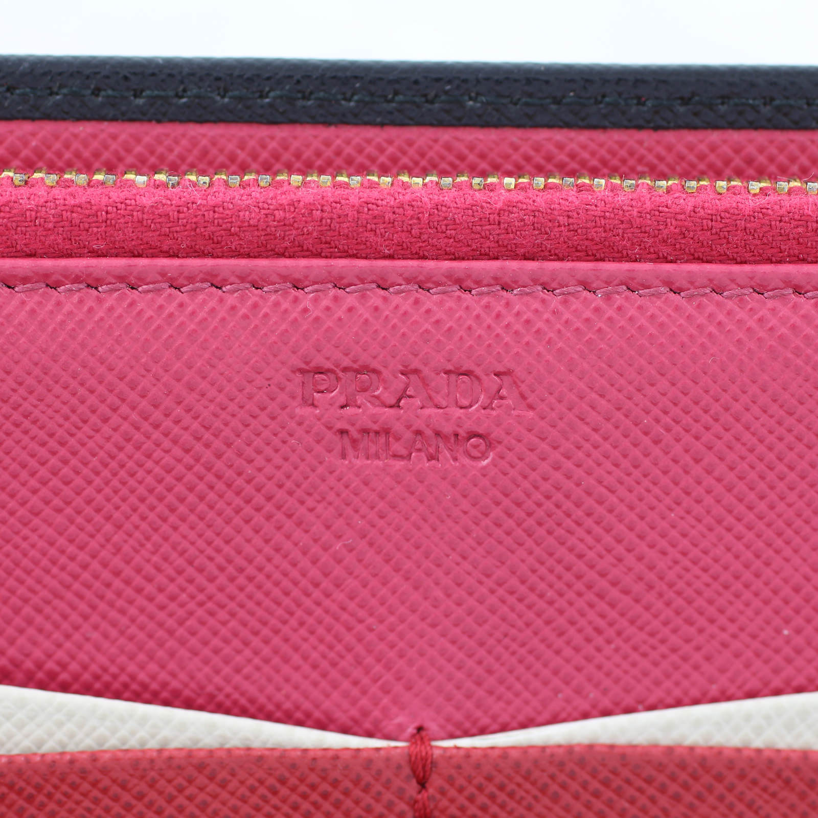 Prada Saffiano Bifold Multicolour Wallet Stamp