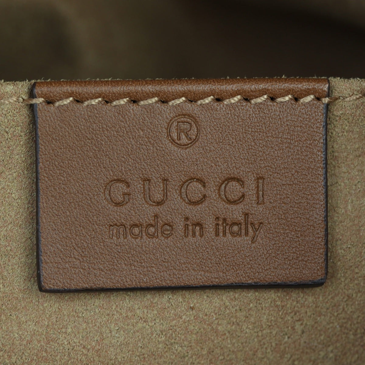 Gucci GG Supreme Small Padlock Tote Interior Stamp