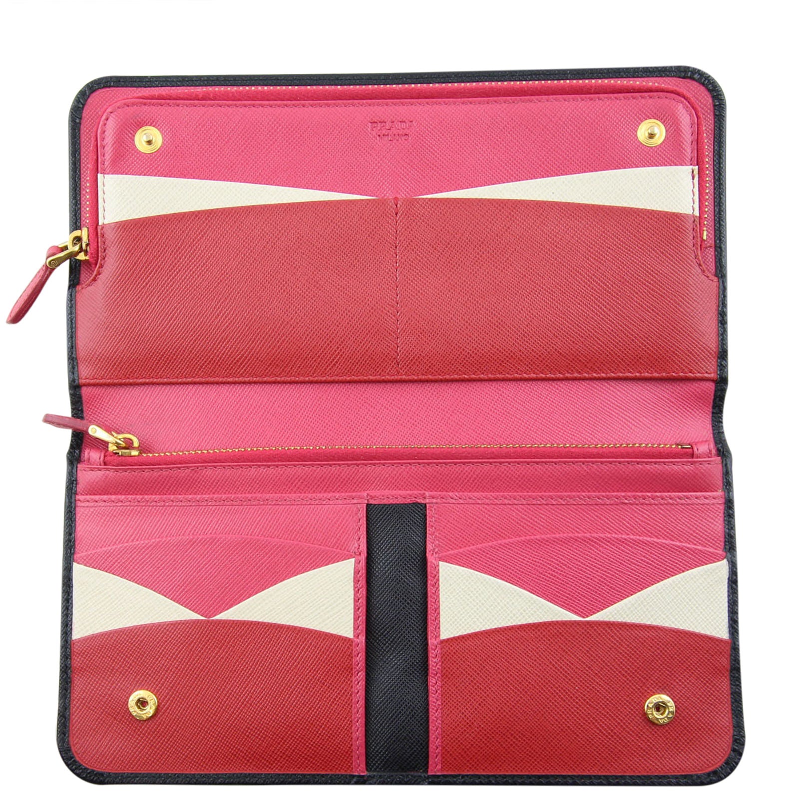 Prada Saffiano Bifold Multicolour Wallet Interior