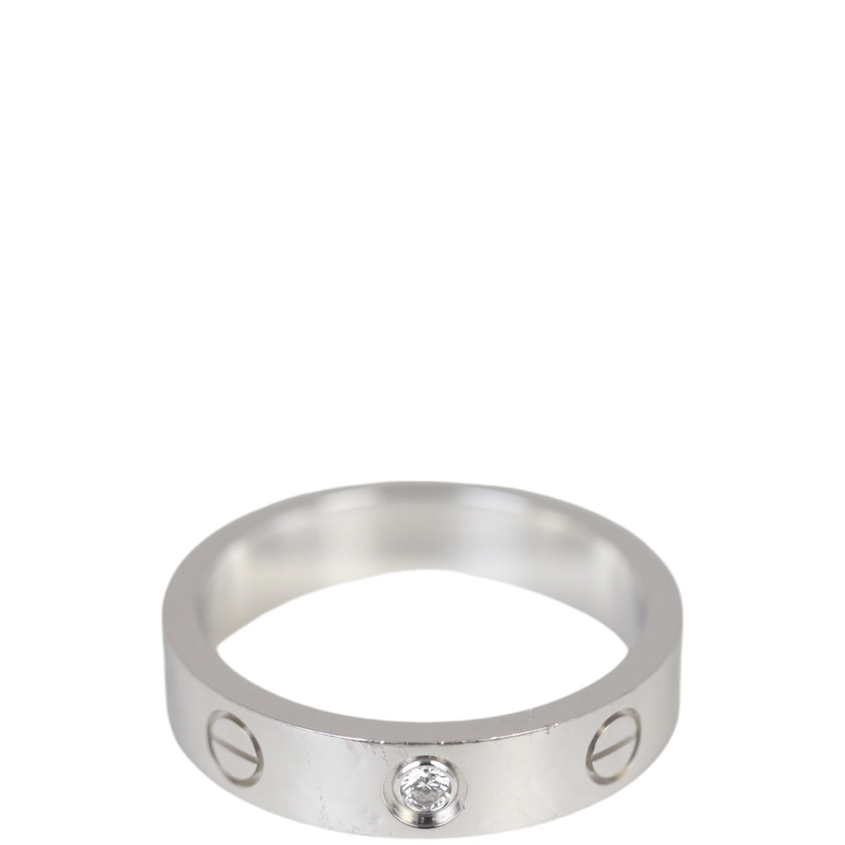 Cartier Love Wedding Band 18k White Gold 1 Diamond