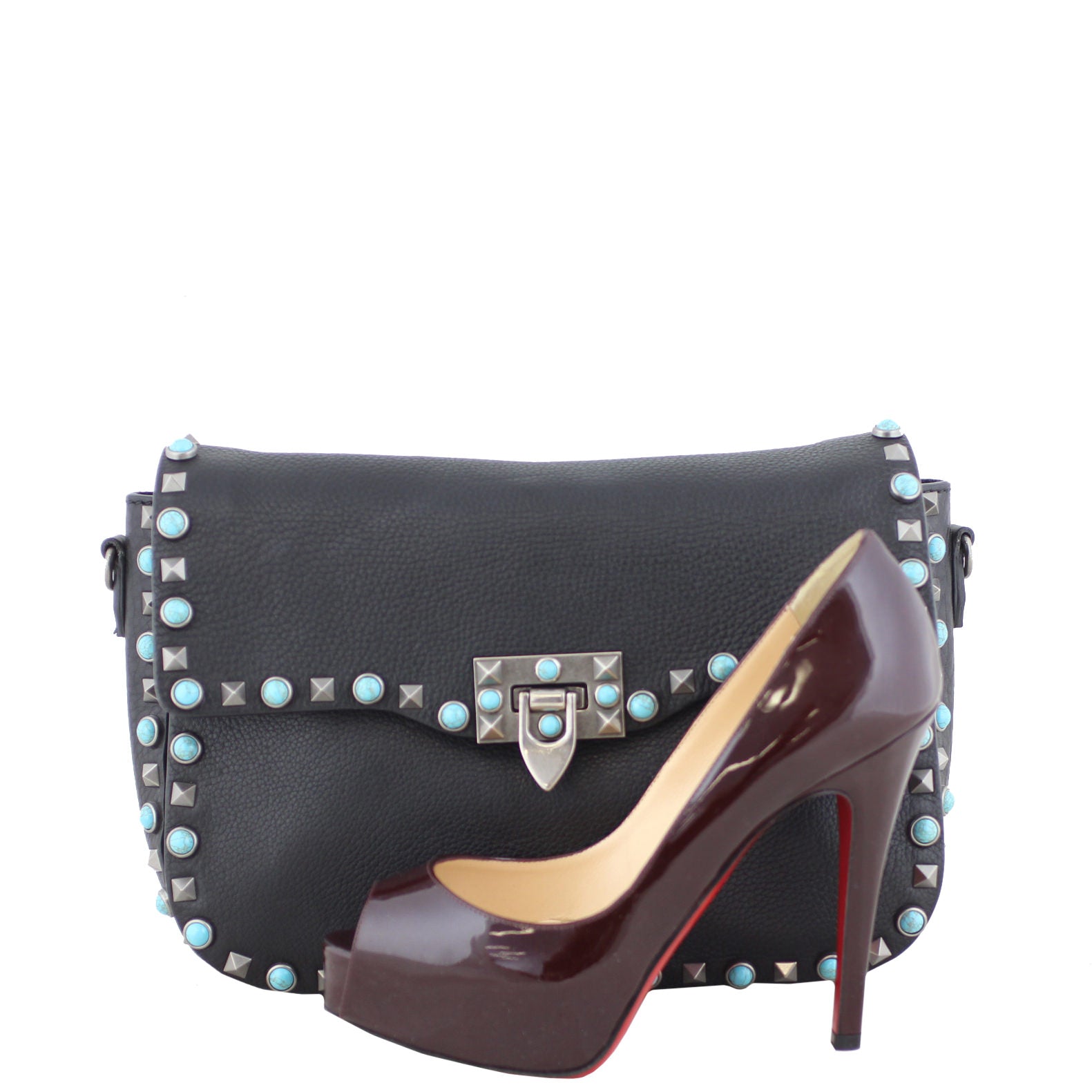Valentino Rolling Rockstud Guitar Strap Crossbody shoe