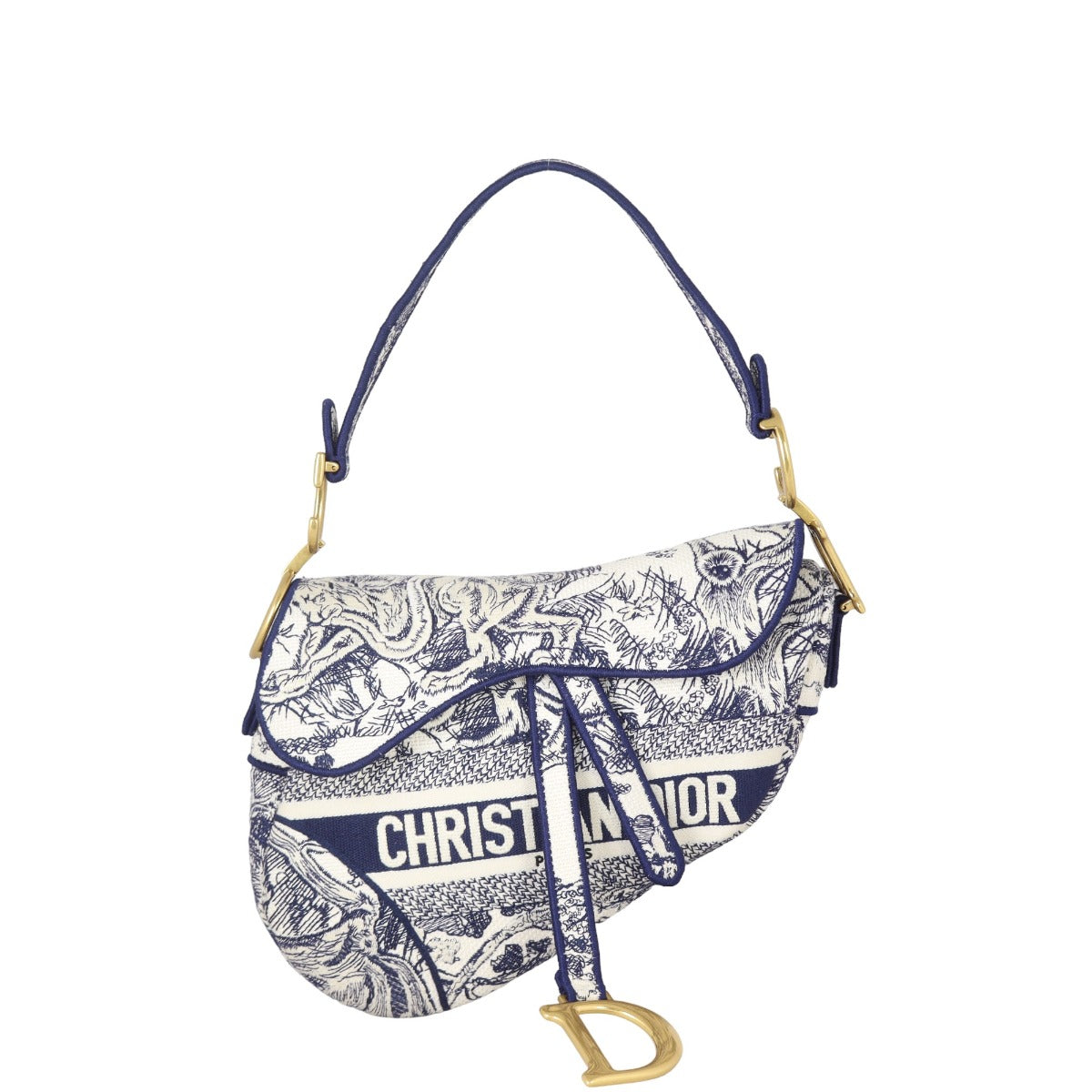 Dior Saddle Bag Toile de Jouy Embroidered