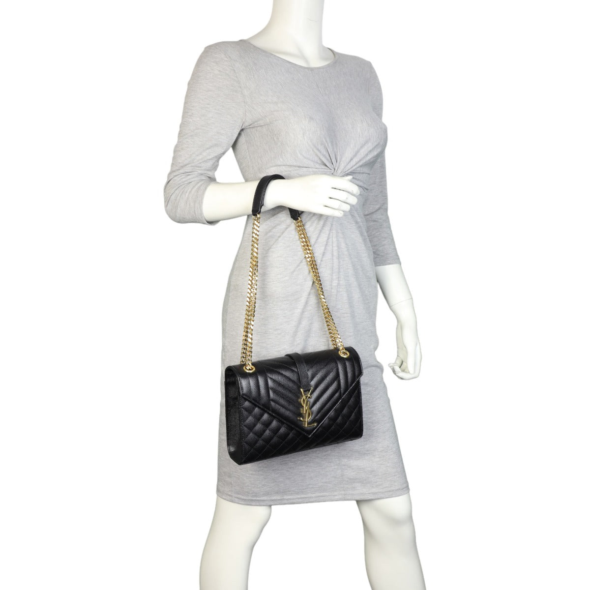 Saint Laurent Monogram Mix Matelasse Envelope Chain Bag Medium