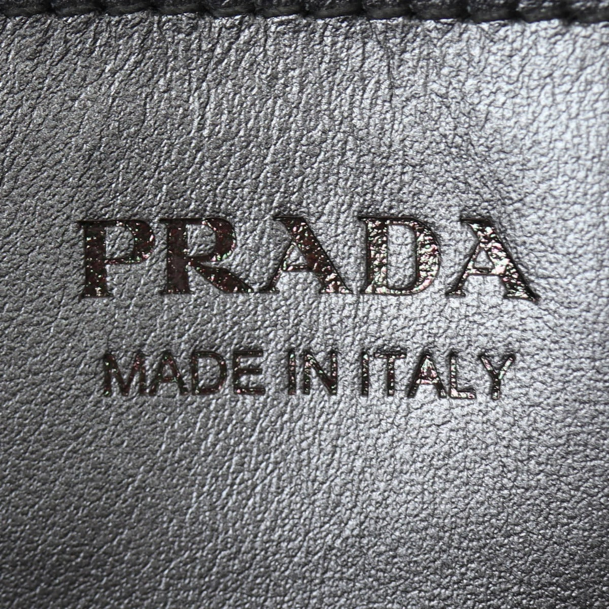 Prada Saffiano Cuir Monochrome Medium Bag Interior Stamp
