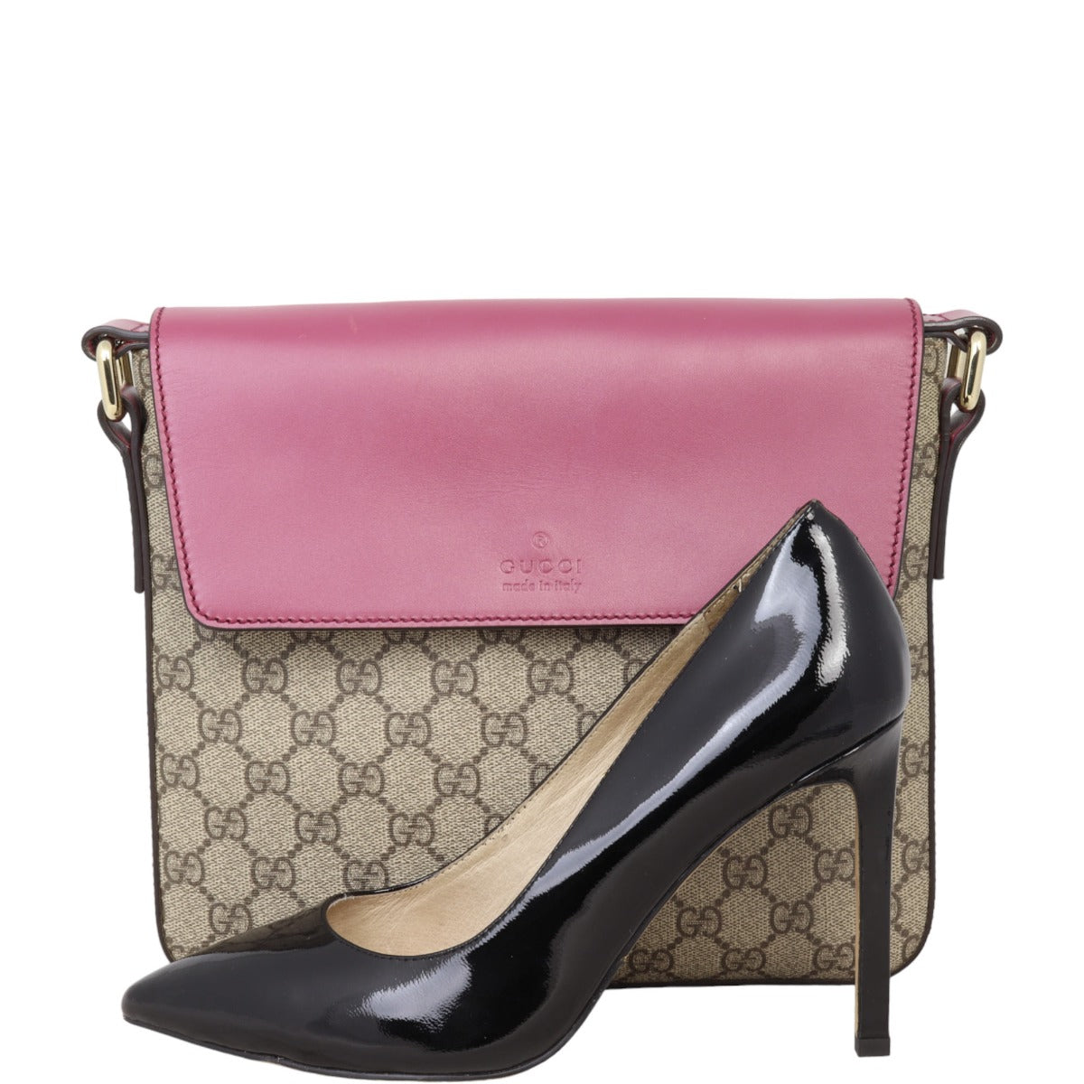 Gucci GG Supreme Leather Flap Shoulder Bag